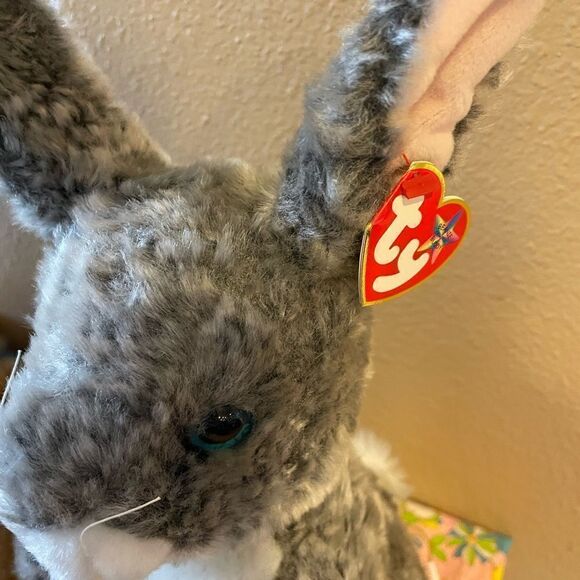 TY Large Vintage NWT Bunnies Praying Grace HTF Hopper and Ears Brown Bunny - Picture 5 of 15